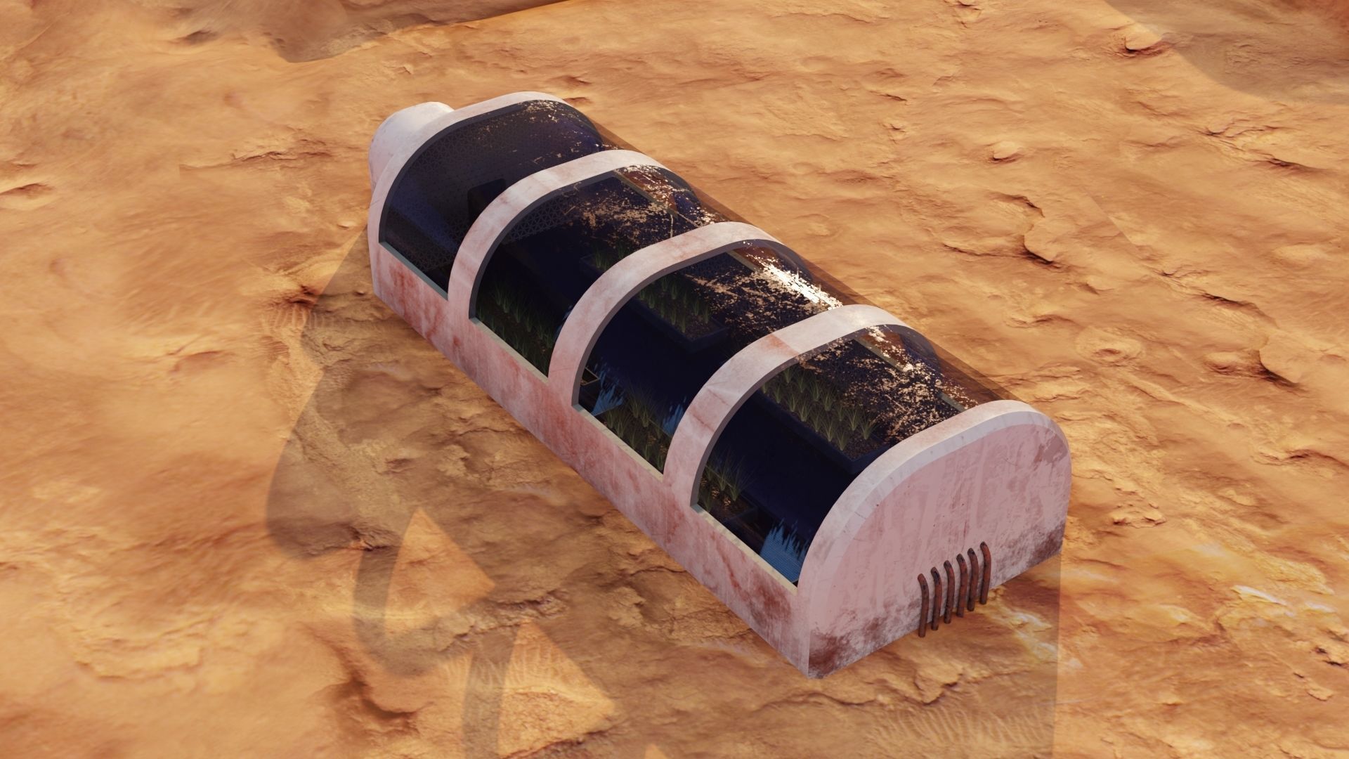 Martian farm Low-poly 3D model_8