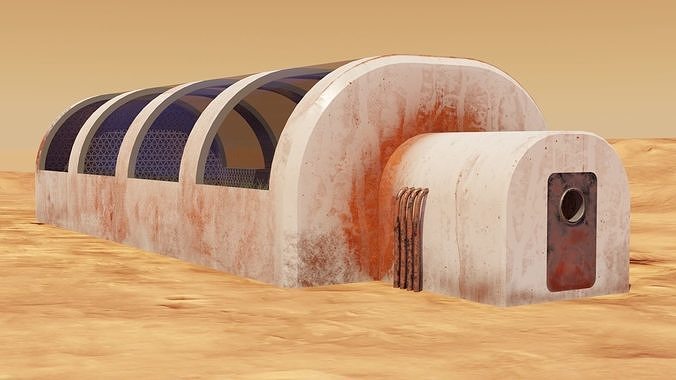 Martian farm Low-poly 3D model