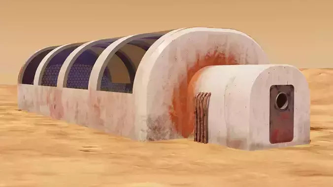 Martian farm Low-poly 3D model