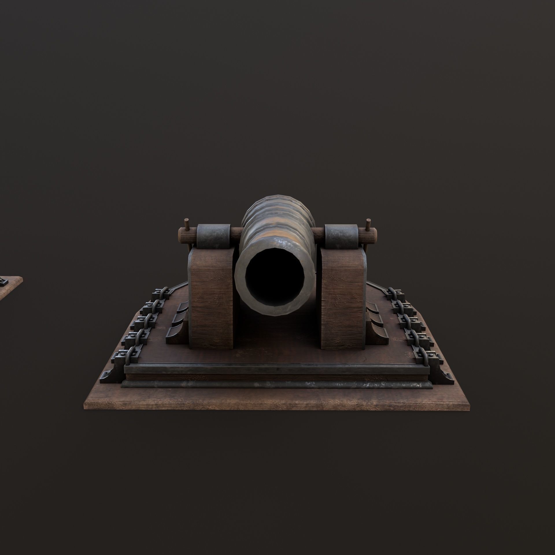 Old Cannon  Low-poly 3D model_8