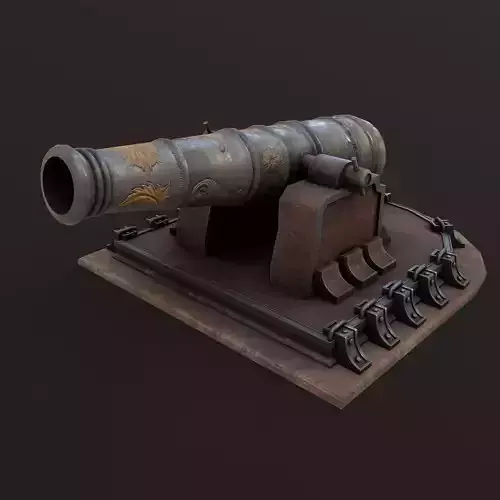 Old Cannon  Low-poly 3D model