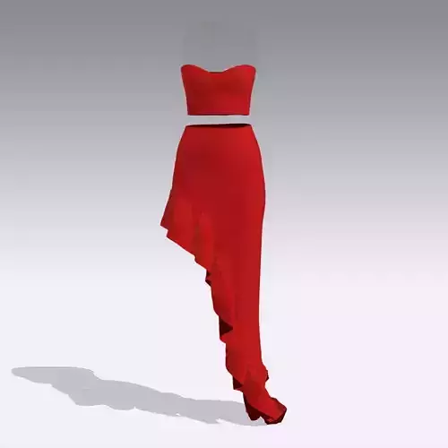 ASYMETRIC DRESS RED STYLE LOOK FASHION