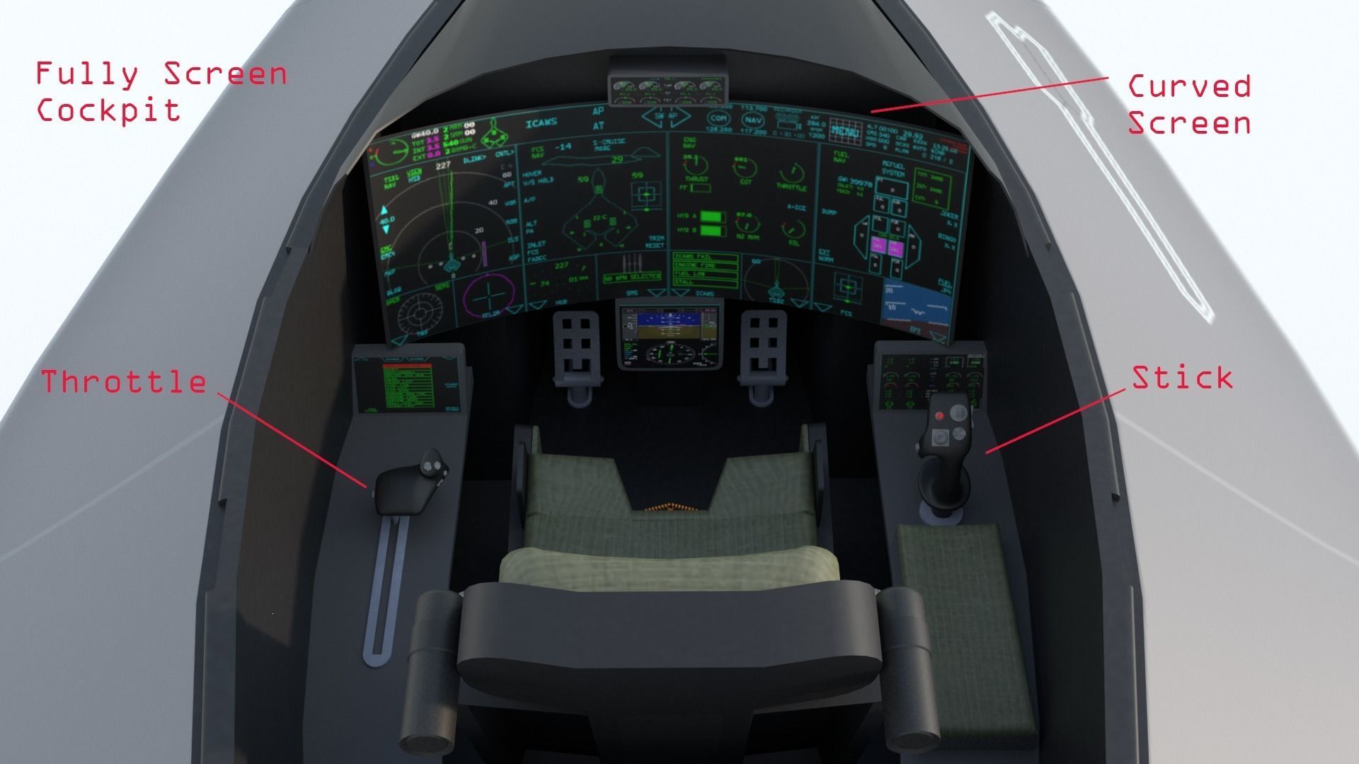 Silent Falcon The next generation stealth fighter jet 3D model_10