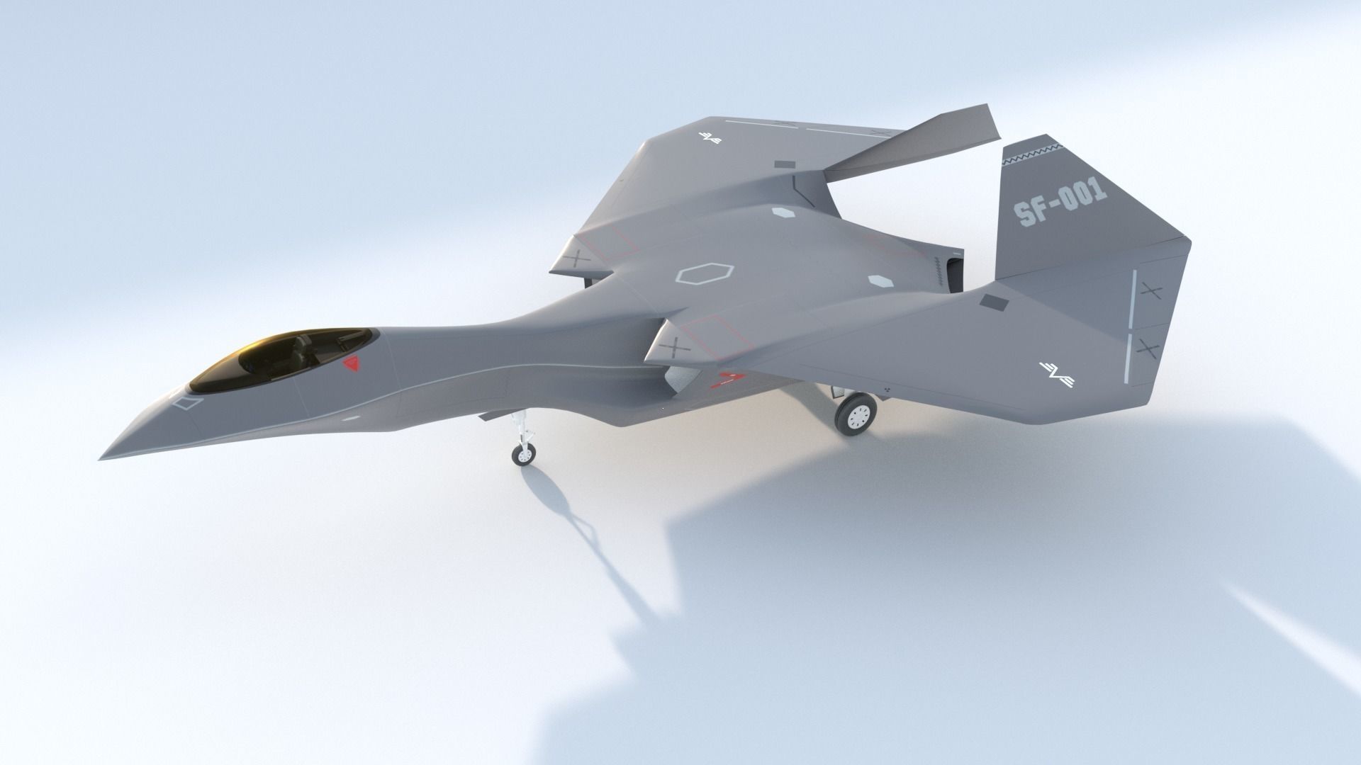 Silent Falcon The next generation stealth fighter jet 3D model_1