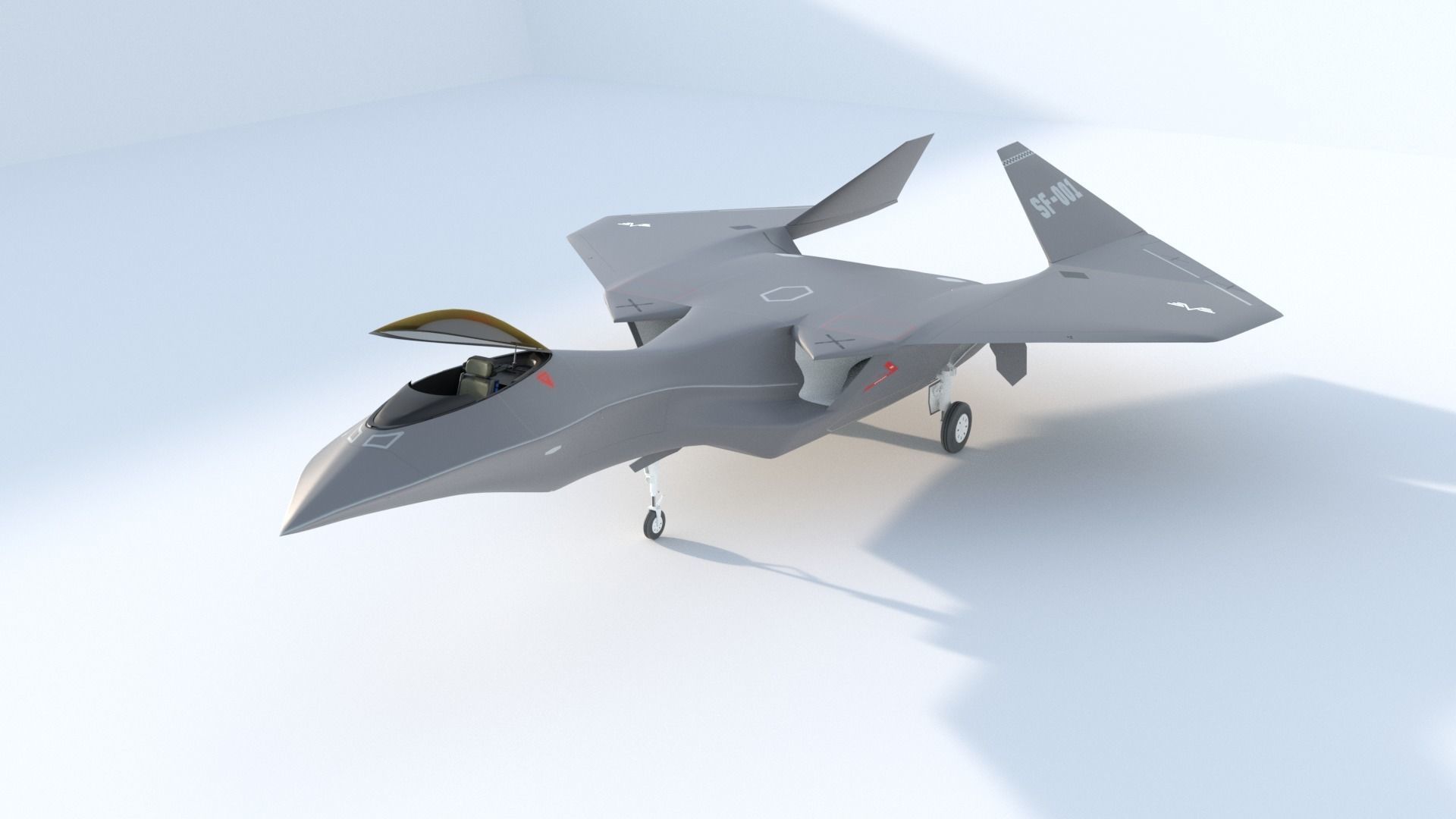 Silent Falcon The next generation stealth fighter jet 3D model_8