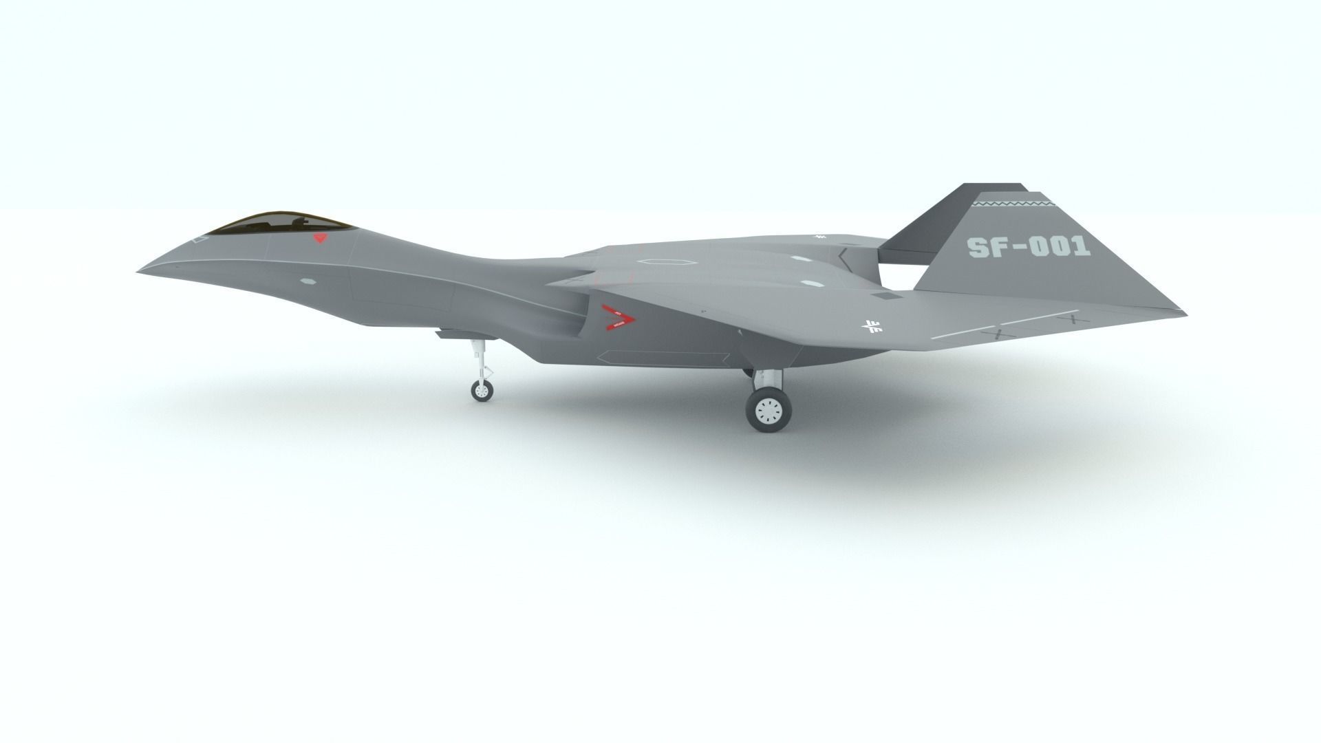 Silent Falcon The next generation stealth fighter jet 3D model_2
