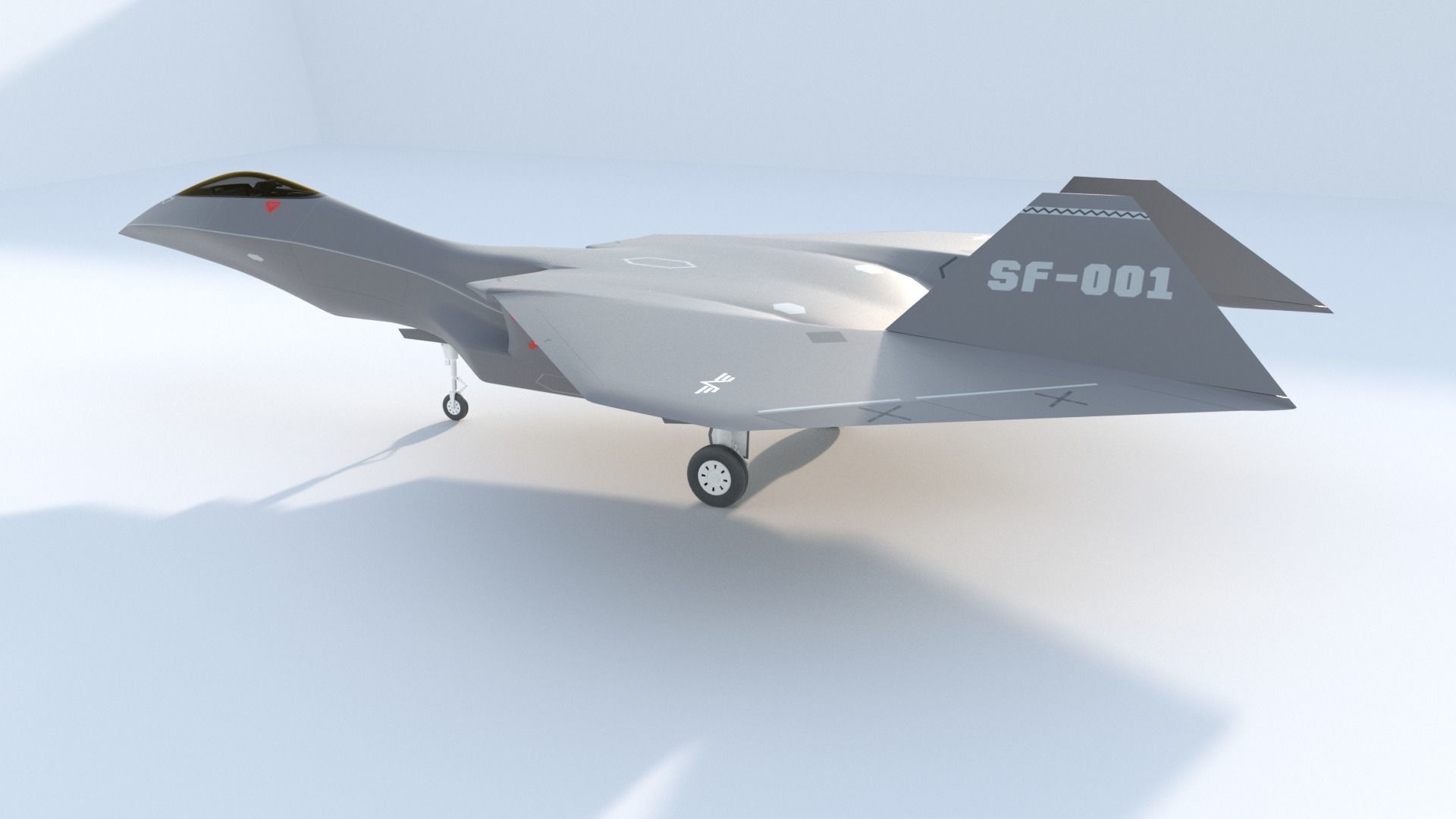 Silent Falcon The next generation stealth fighter jet 3D model_3