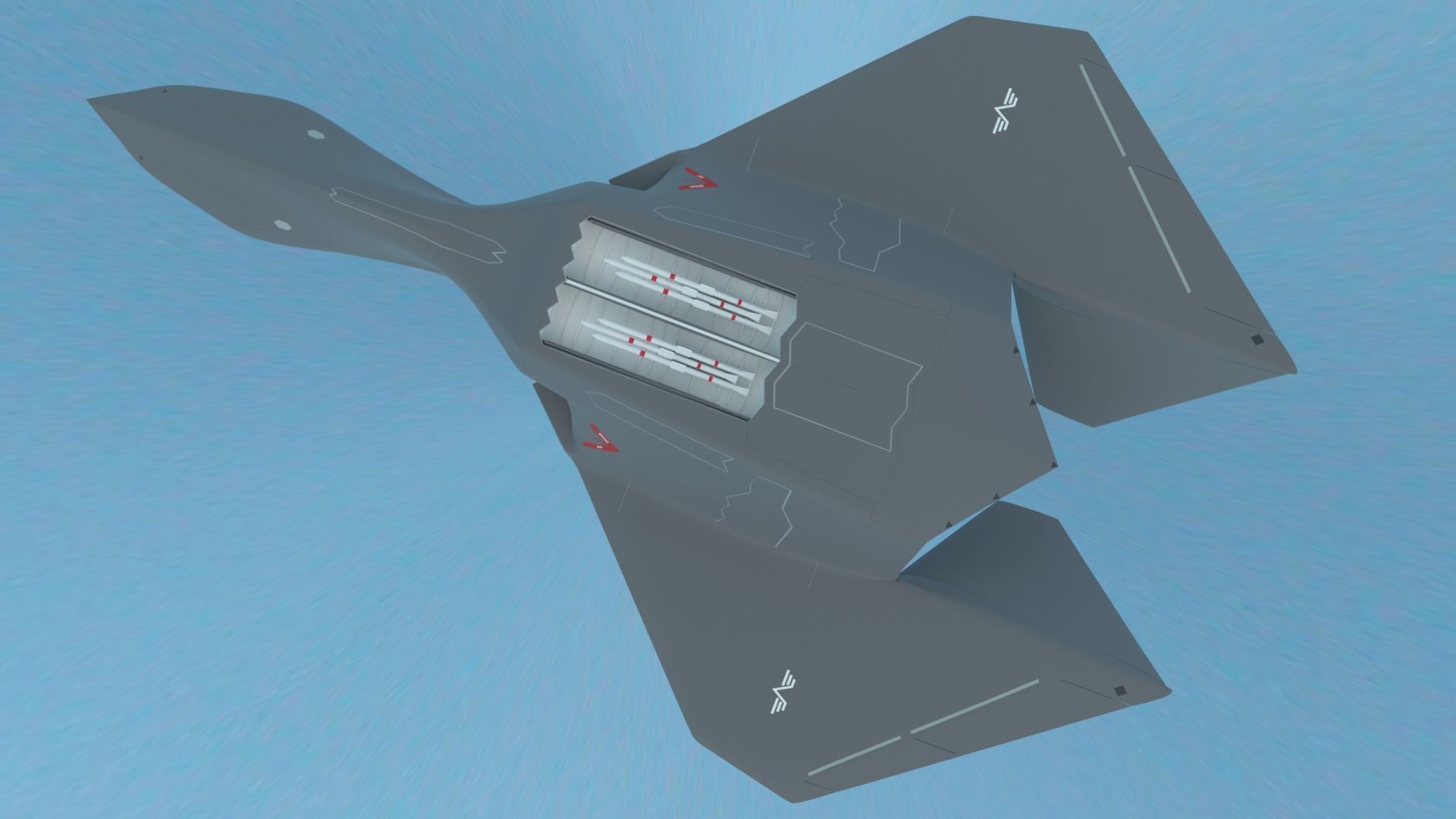 Silent Falcon The next generation stealth fighter jet 3D model_14