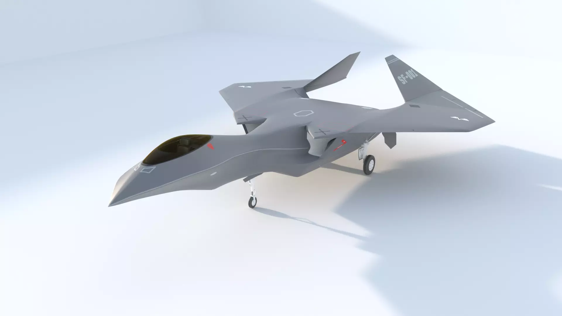 Silent Falcon The next generation stealth fighter jet 3D model_0