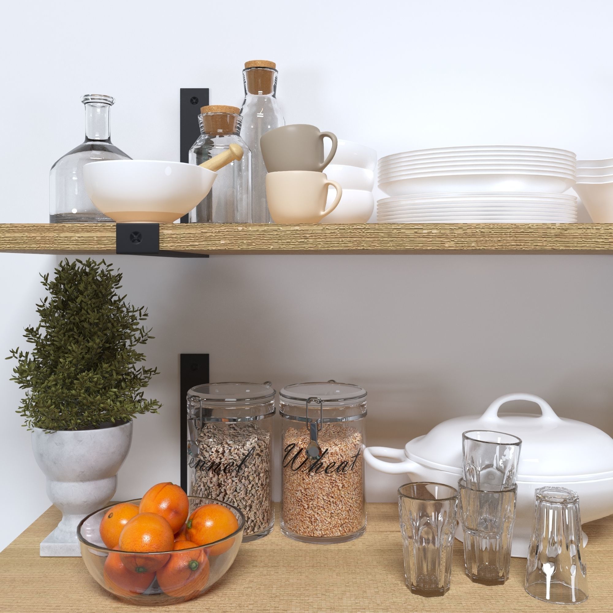 kitchen set with espresso machine 3D model_3