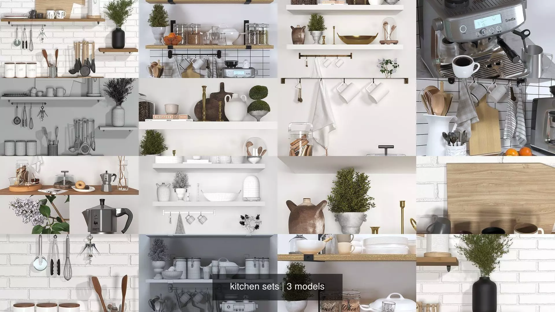 kitchen sets 3D Model Collection_0