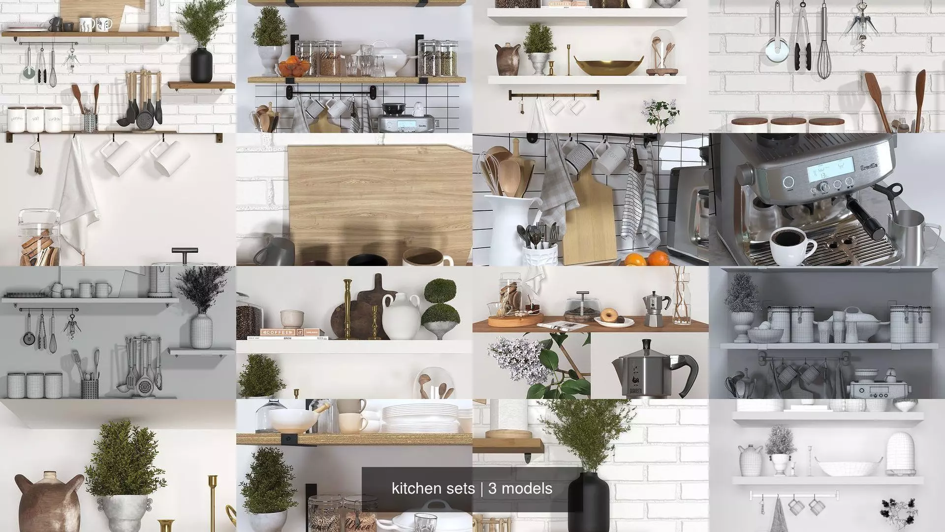 kitchen sets 3D Model Collection_1