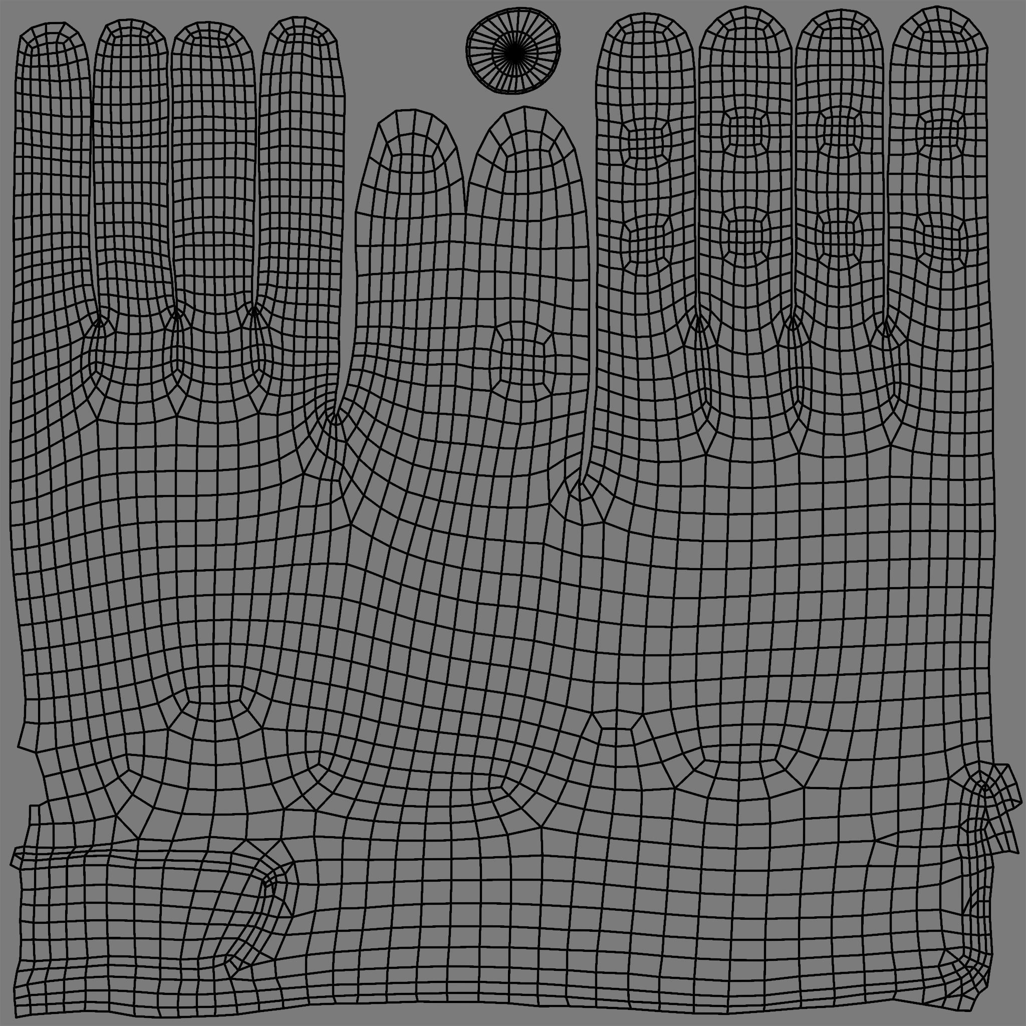 Tactical Gloves 038 Low-poly 3D model_20