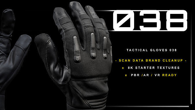 Tactical Gloves 038 Low-poly 3D model