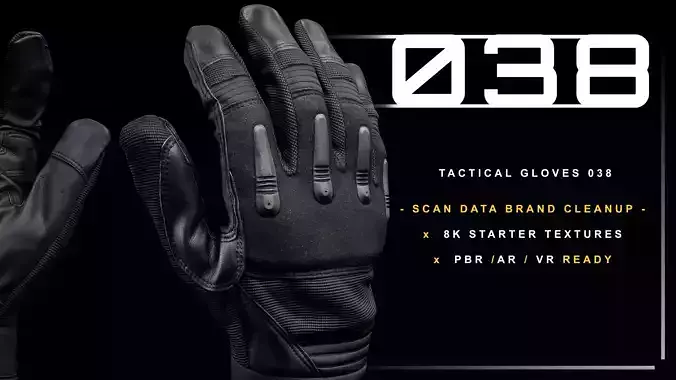 Tactical Gloves 038 Low-poly 3D model Tactical Gloves 038 Low-poly 3D model