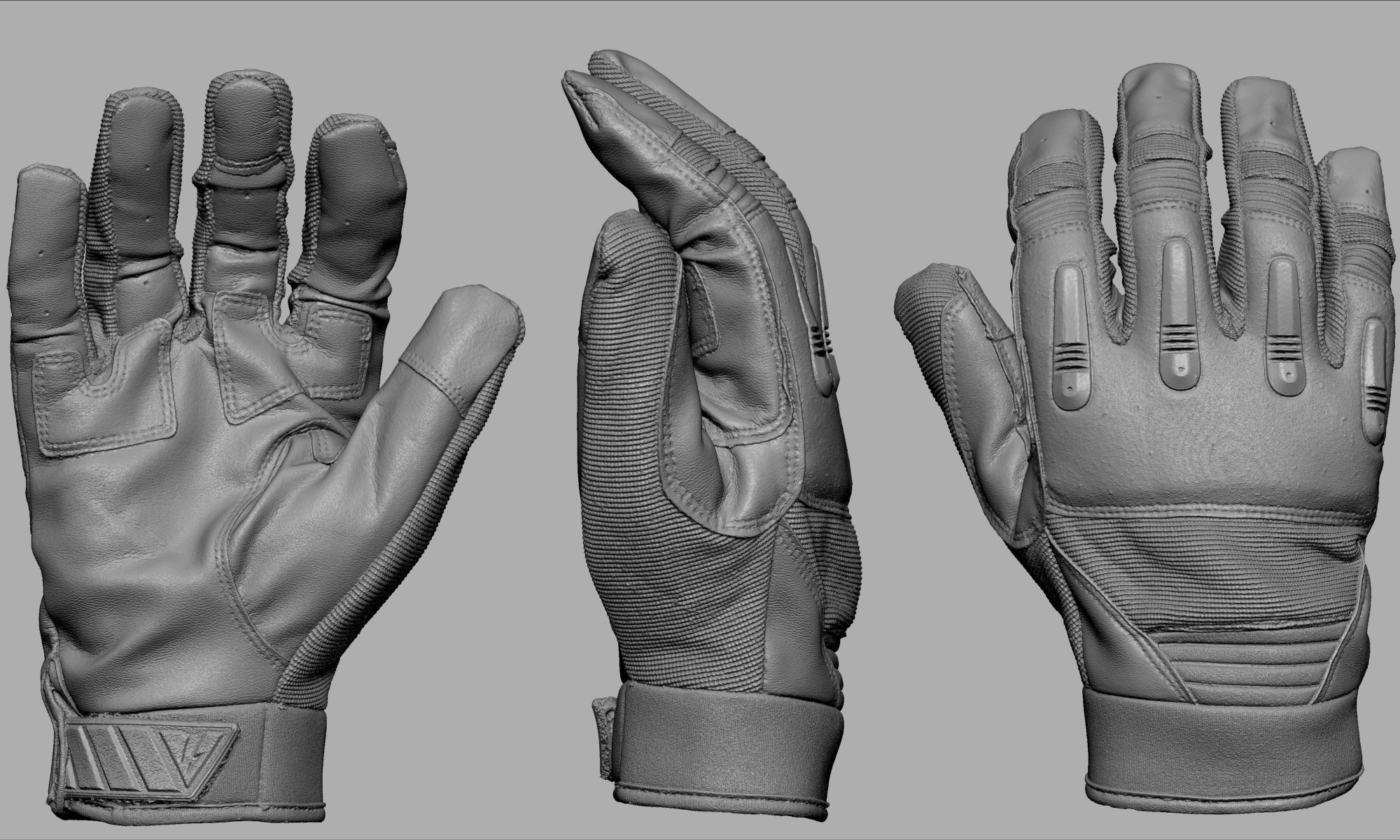 Tactical Gloves 038 Low-poly 3D model_11