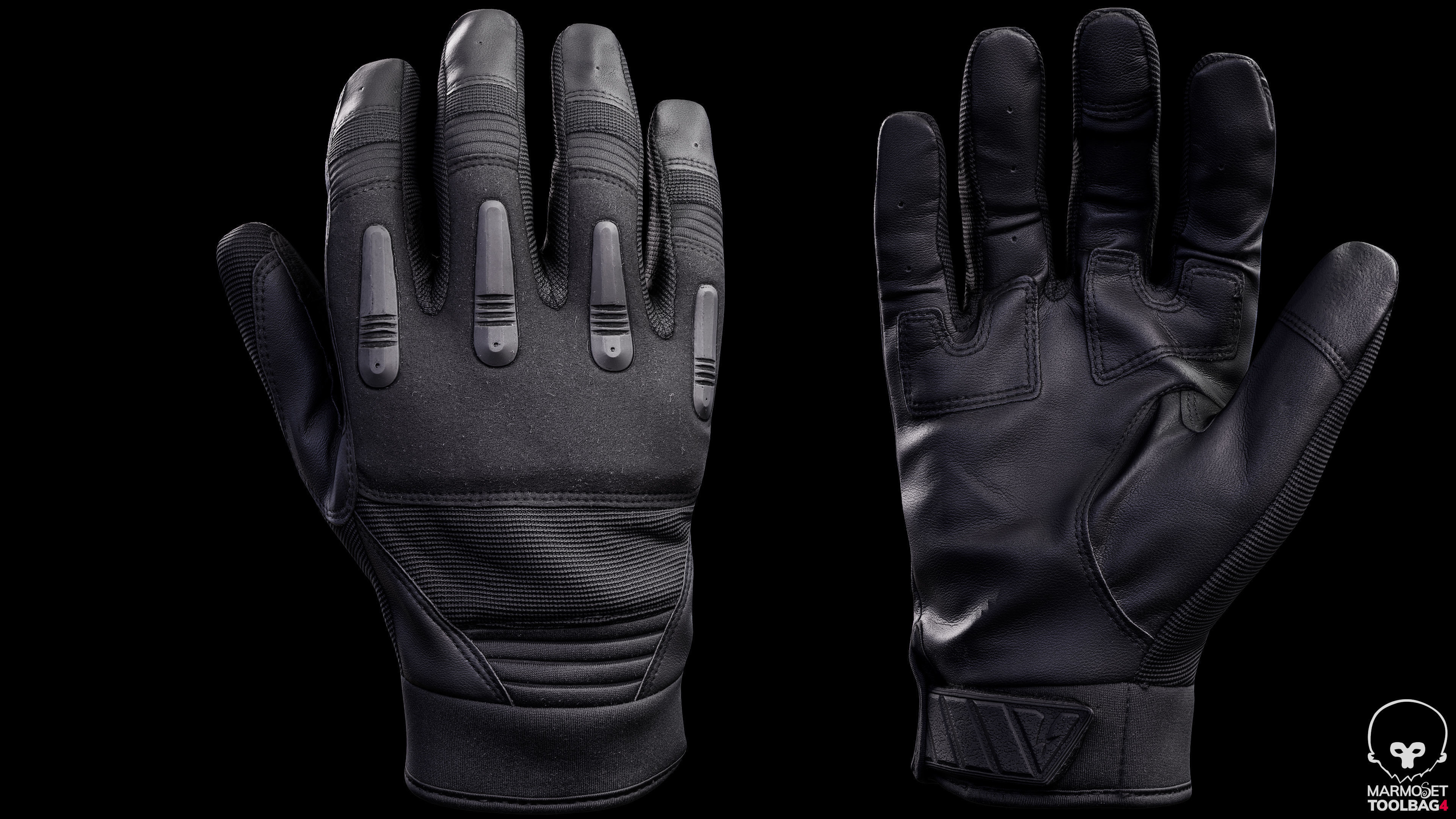 Tactical Gloves 038 Low-poly 3D model_2