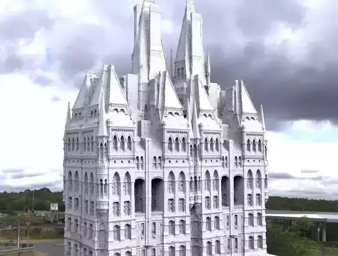 Wizards Library Arch wizard tower 1 3D