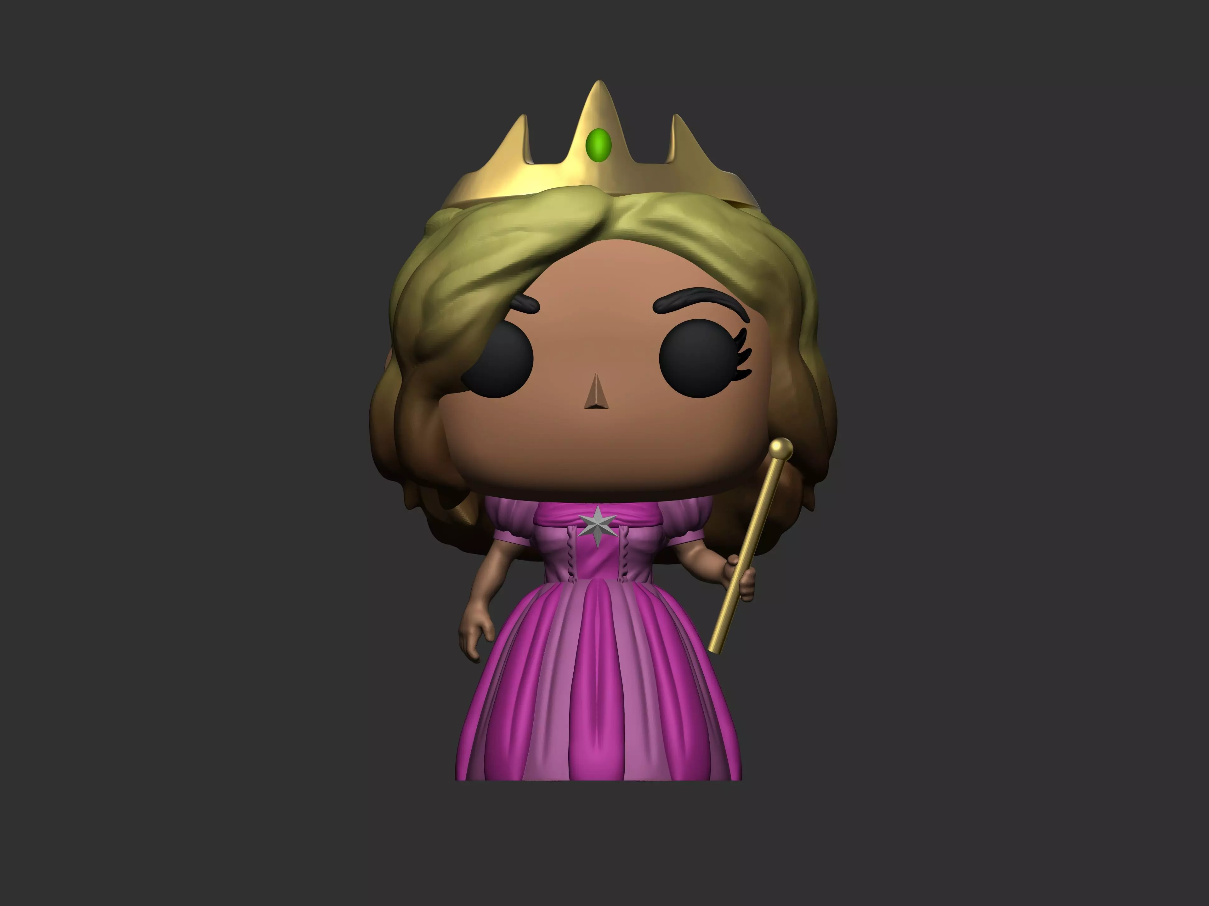 Princess pop vinyl figure of with crown 3D print model_0