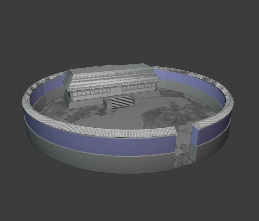 monastery circular building 3D model_8