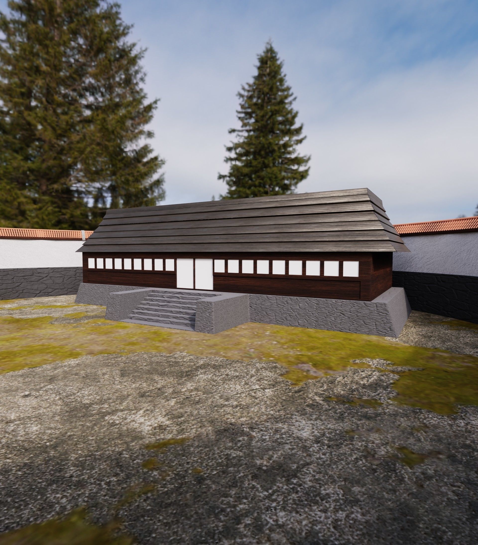 monastery circular building 3D model_5