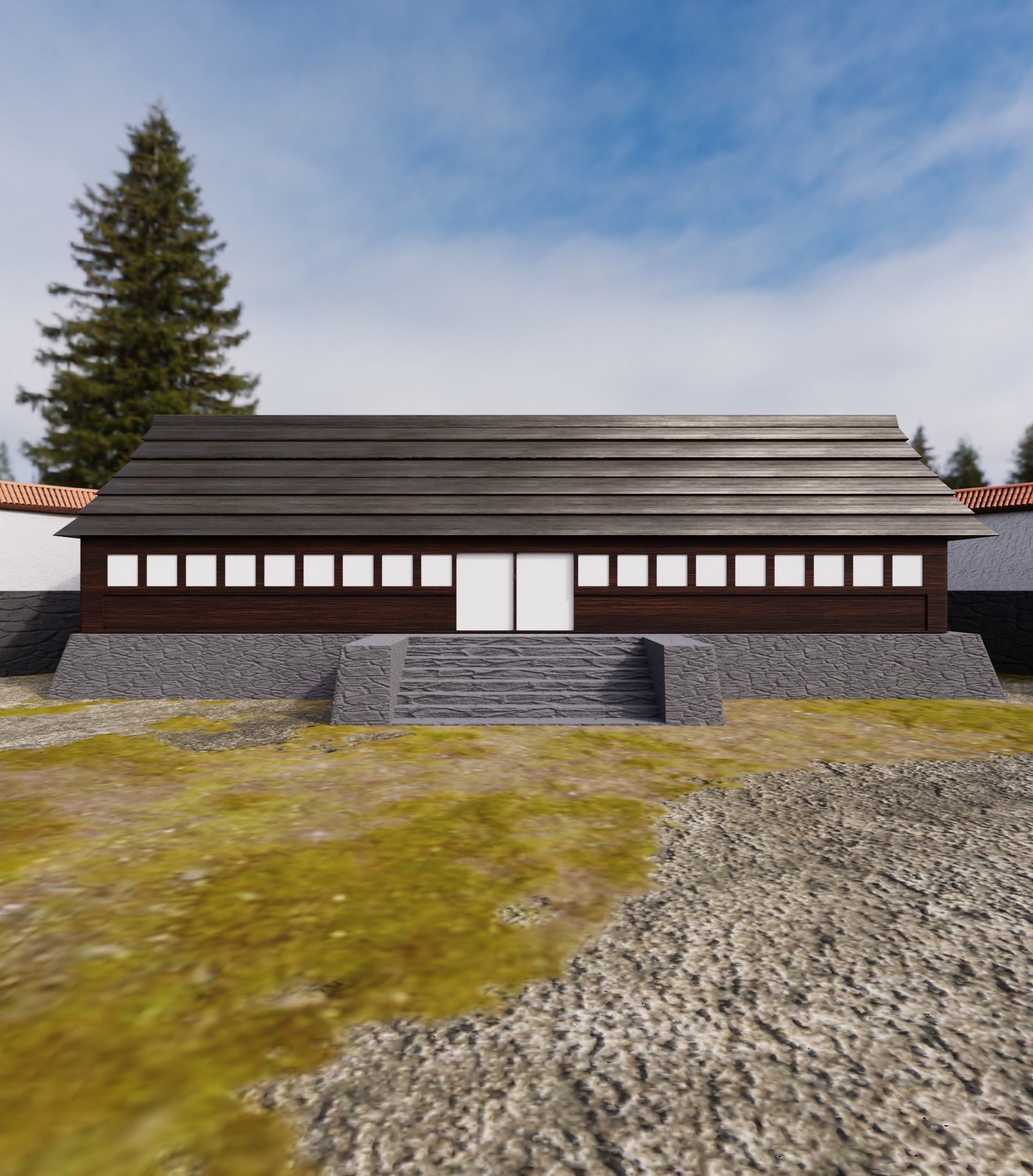 monastery circular building 3D model_4