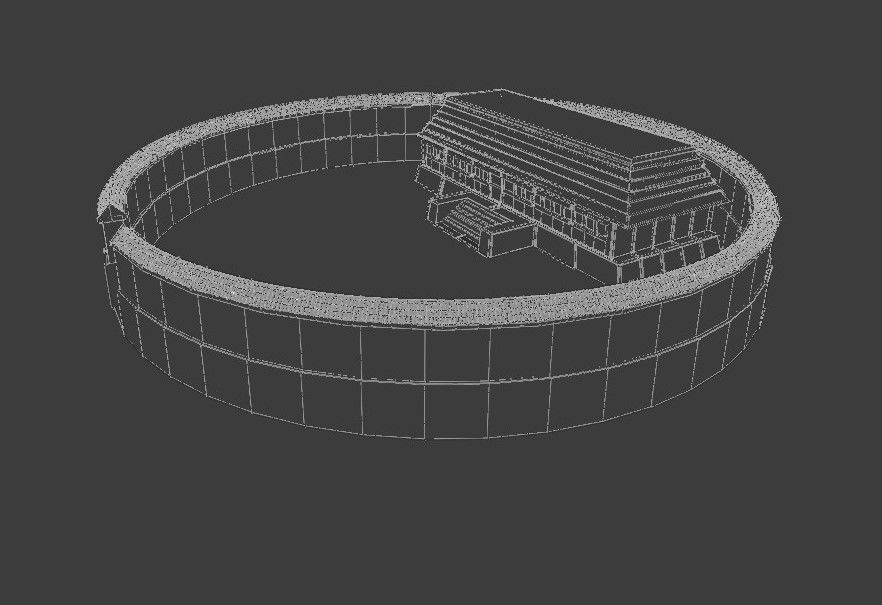 monastery circular building 3D model_12