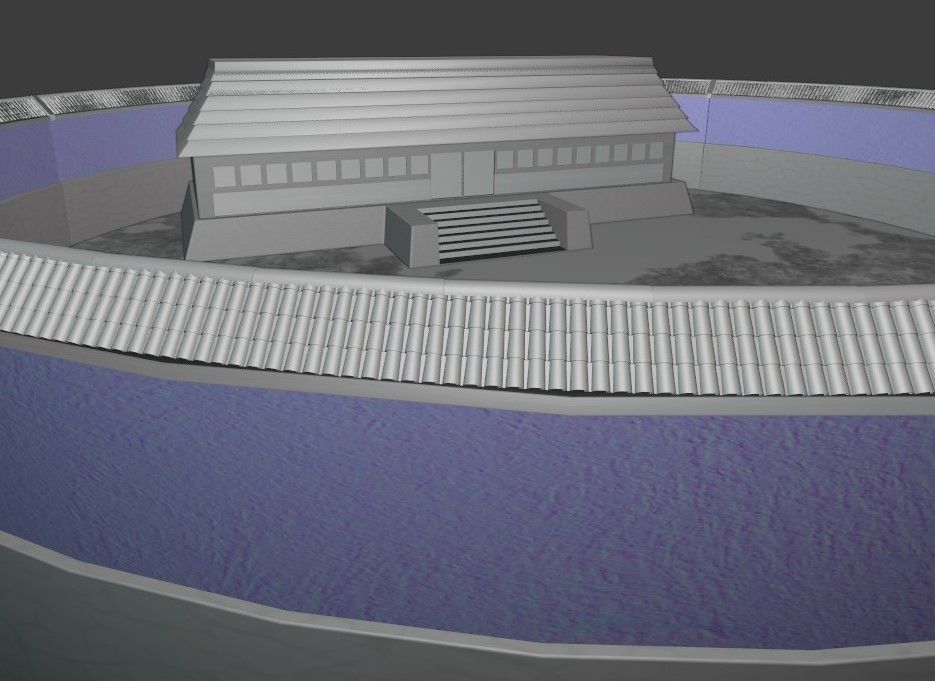 monastery circular building 3D model_9