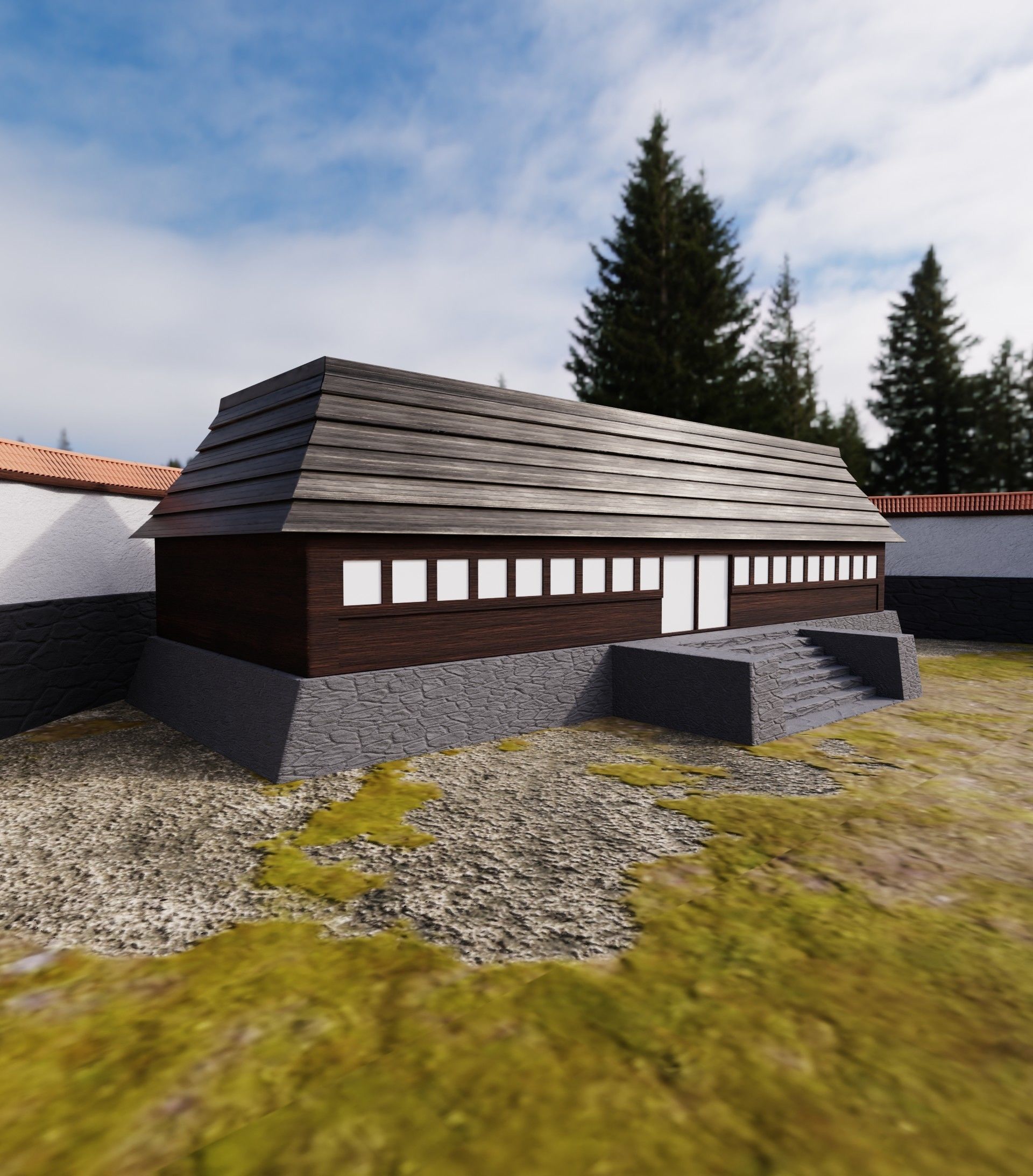 monastery circular building 3D model_1