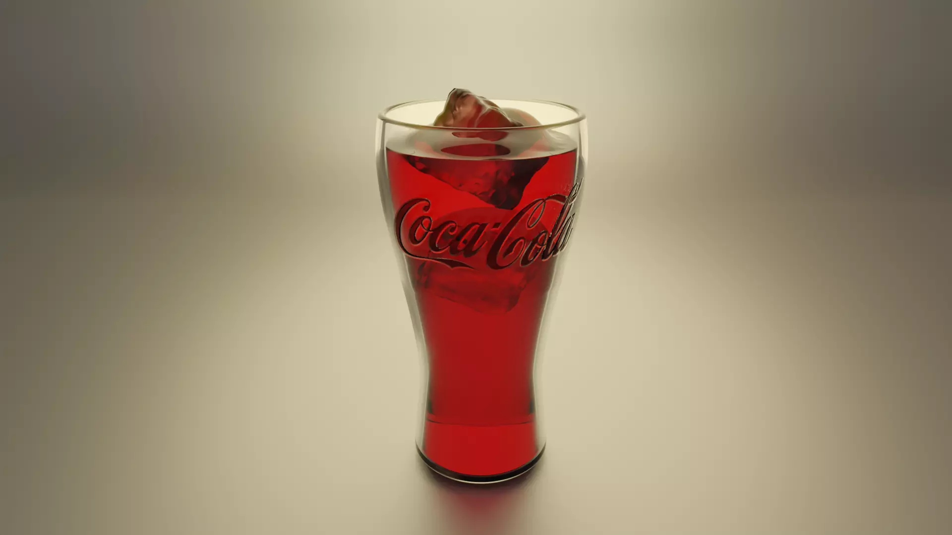 CocaCola Glass and Ice-cubes 3D model