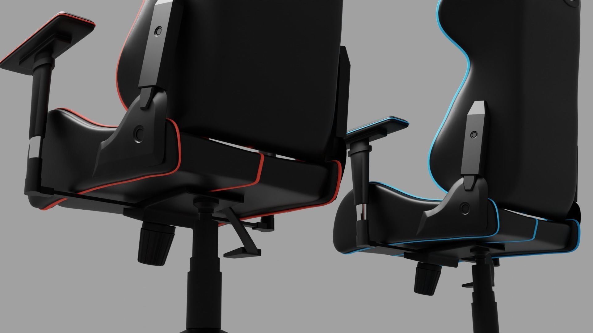 Gaming chair no branding flat customizable 3D model_2