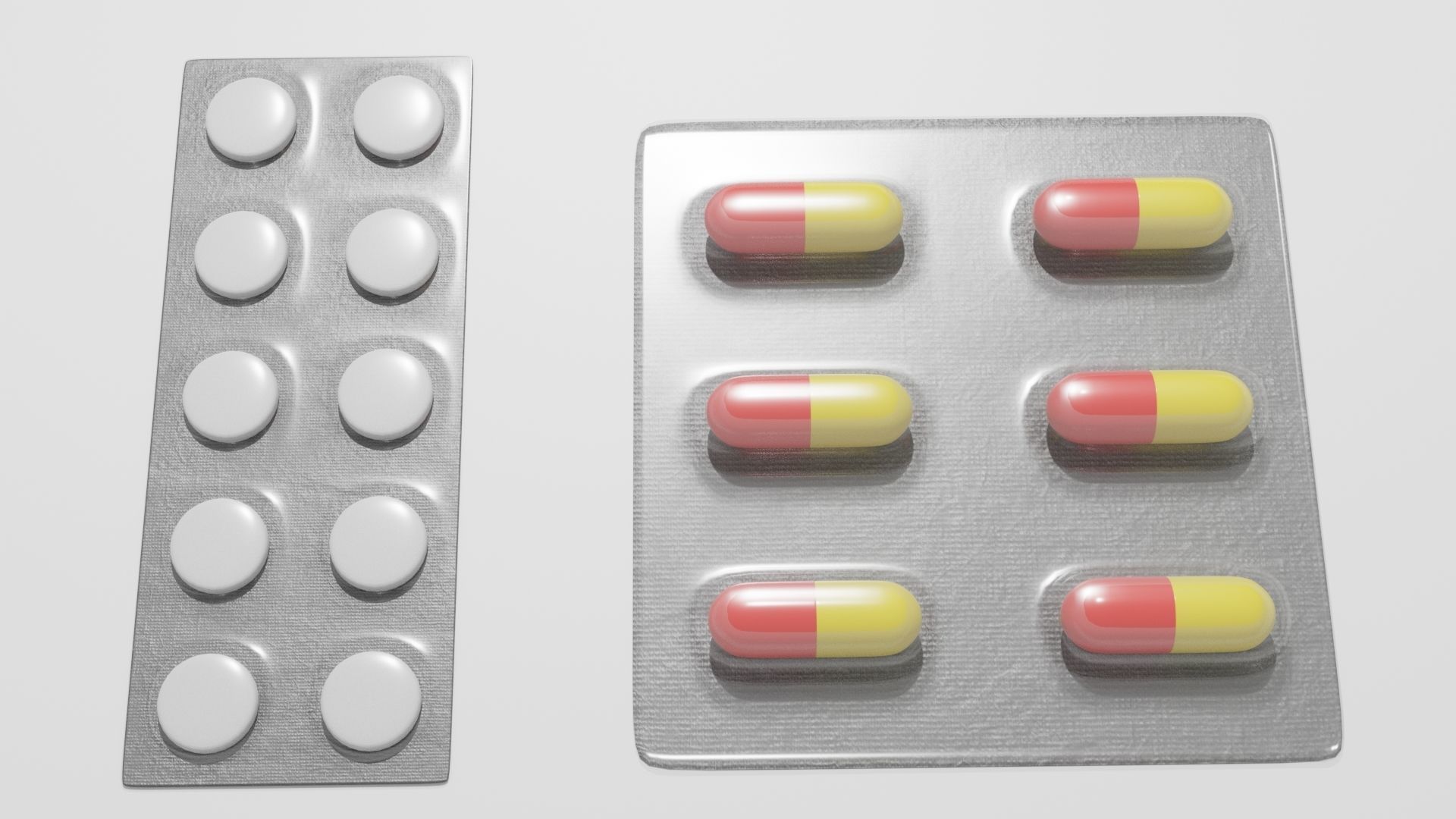 Capsules in blister pack 3D model_4