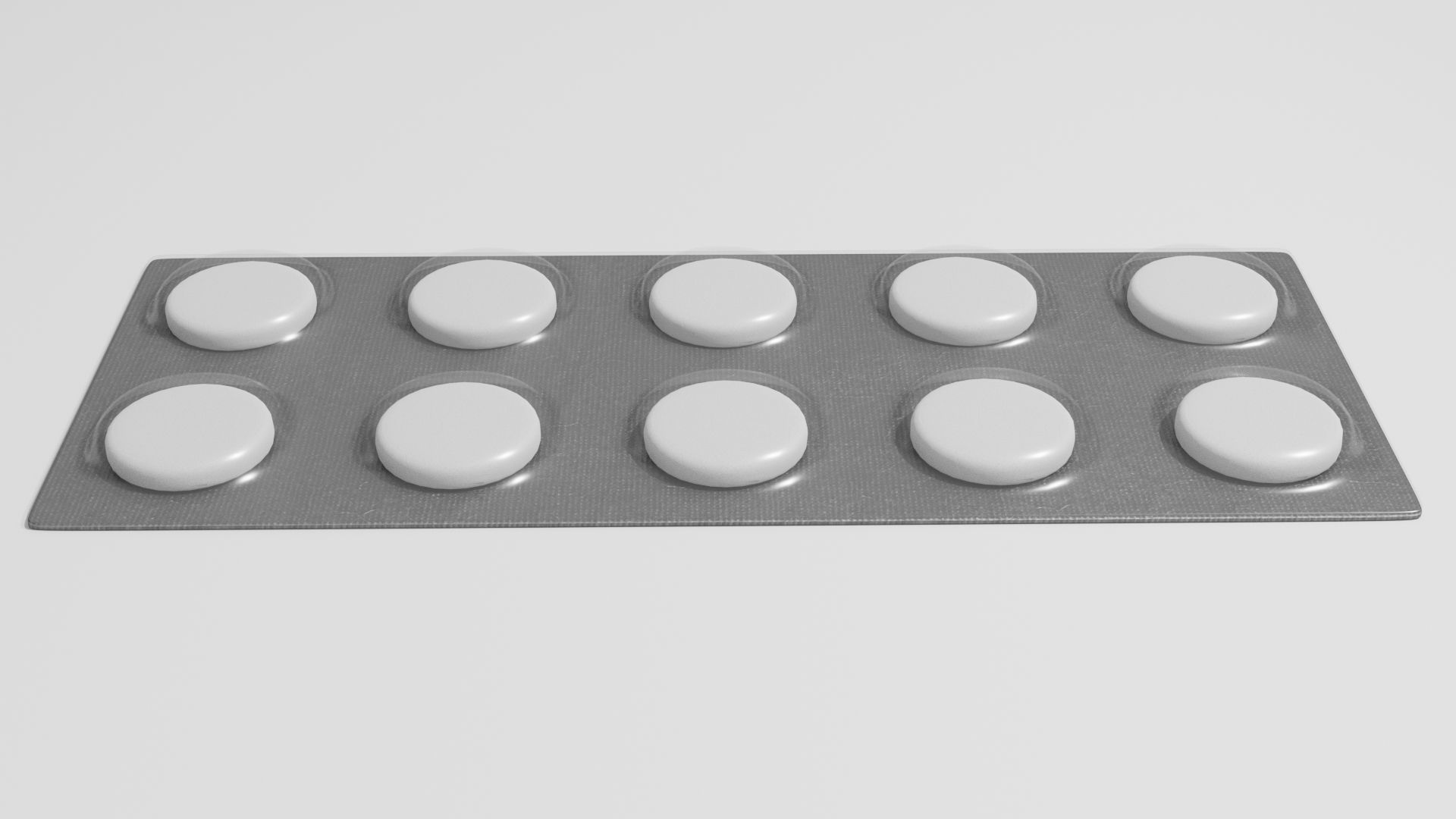 Capsules in blister pack 3D model_2