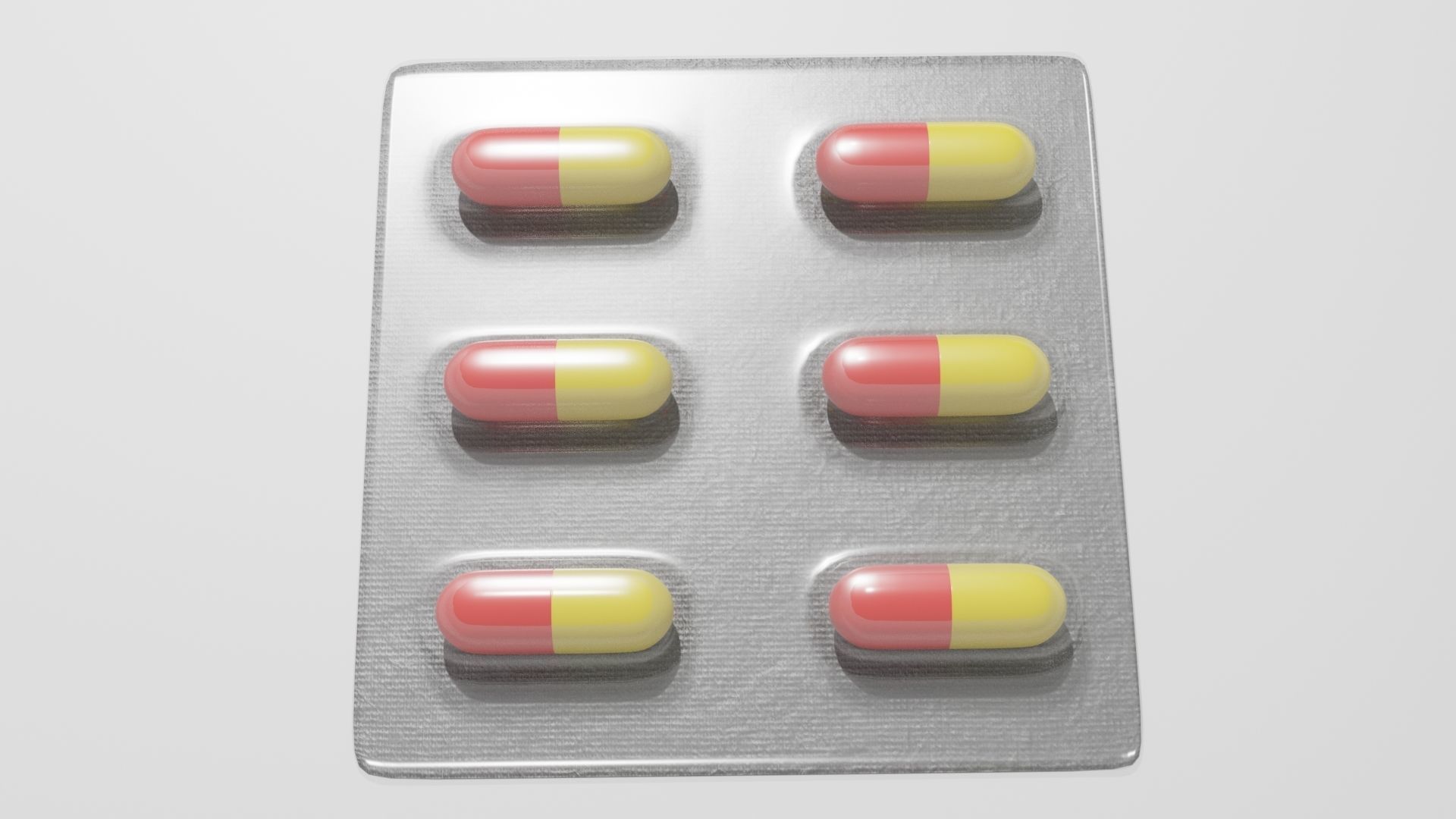Capsules in blister pack 3D model_1