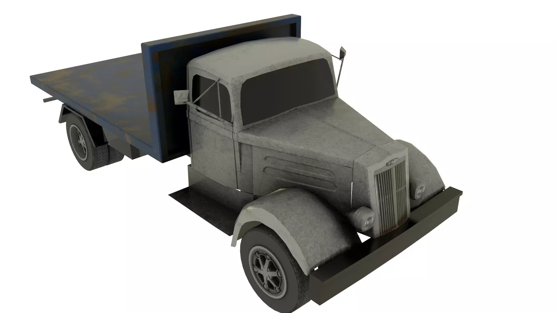 White Truck Low-poly 3D model