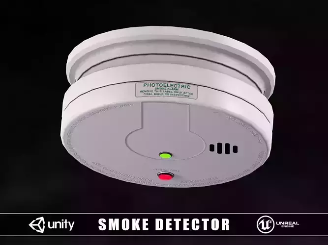 Smoke Detector Low-poly 3D model