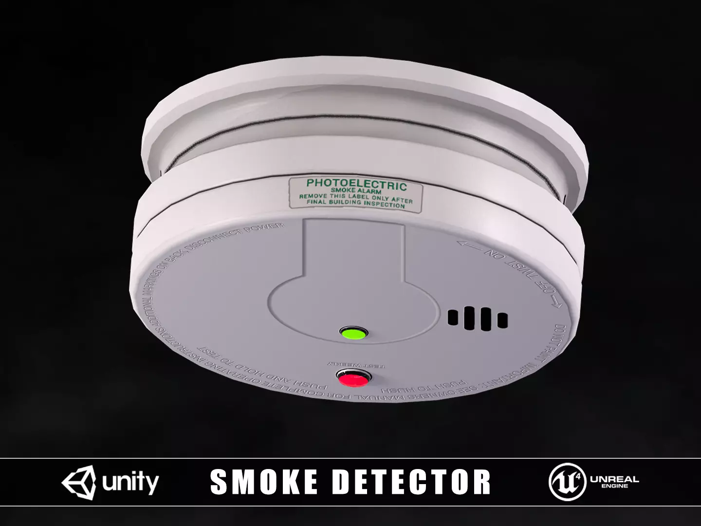 Smoke Detector Low-poly 3D model_0