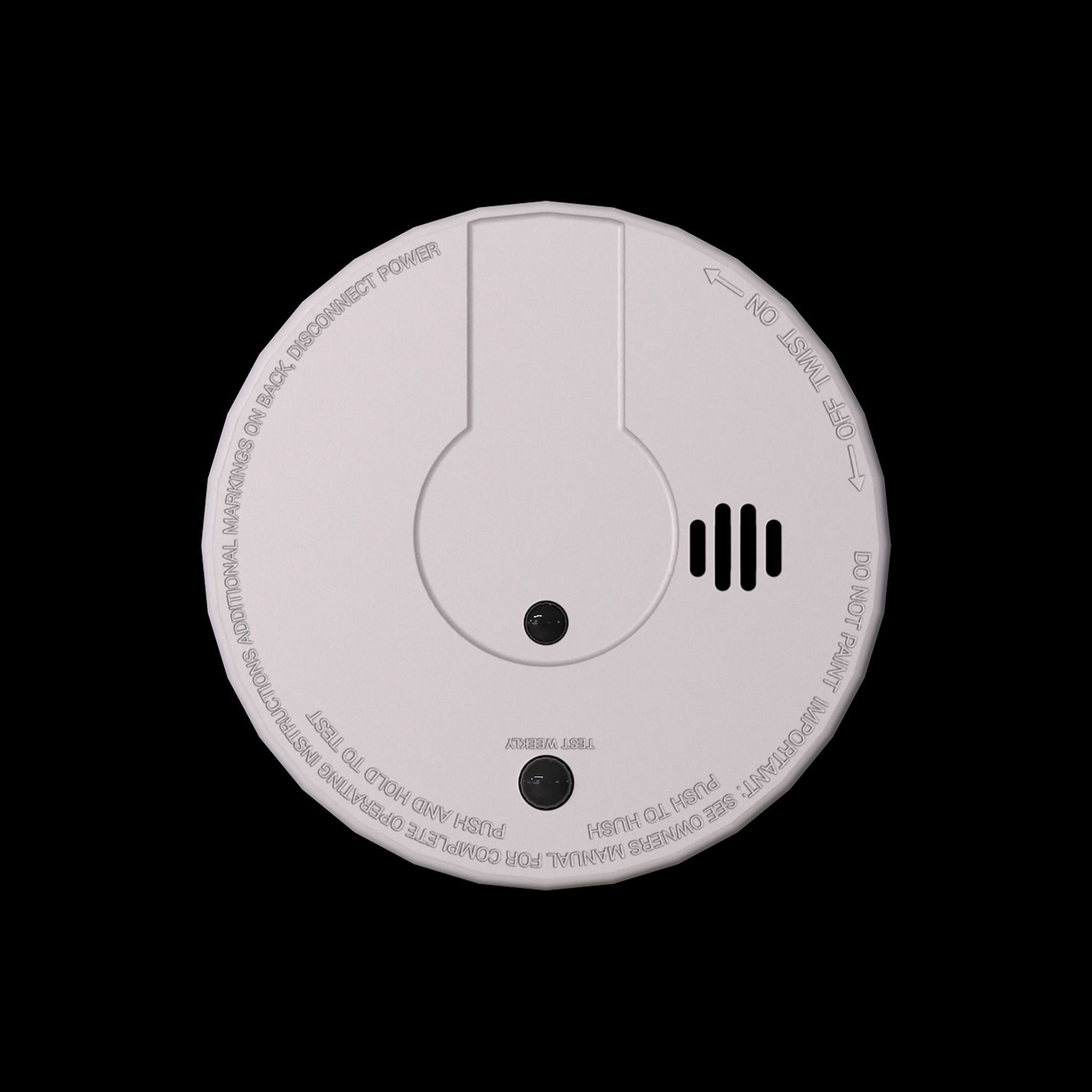 Smoke Detector Low-poly 3D model_6