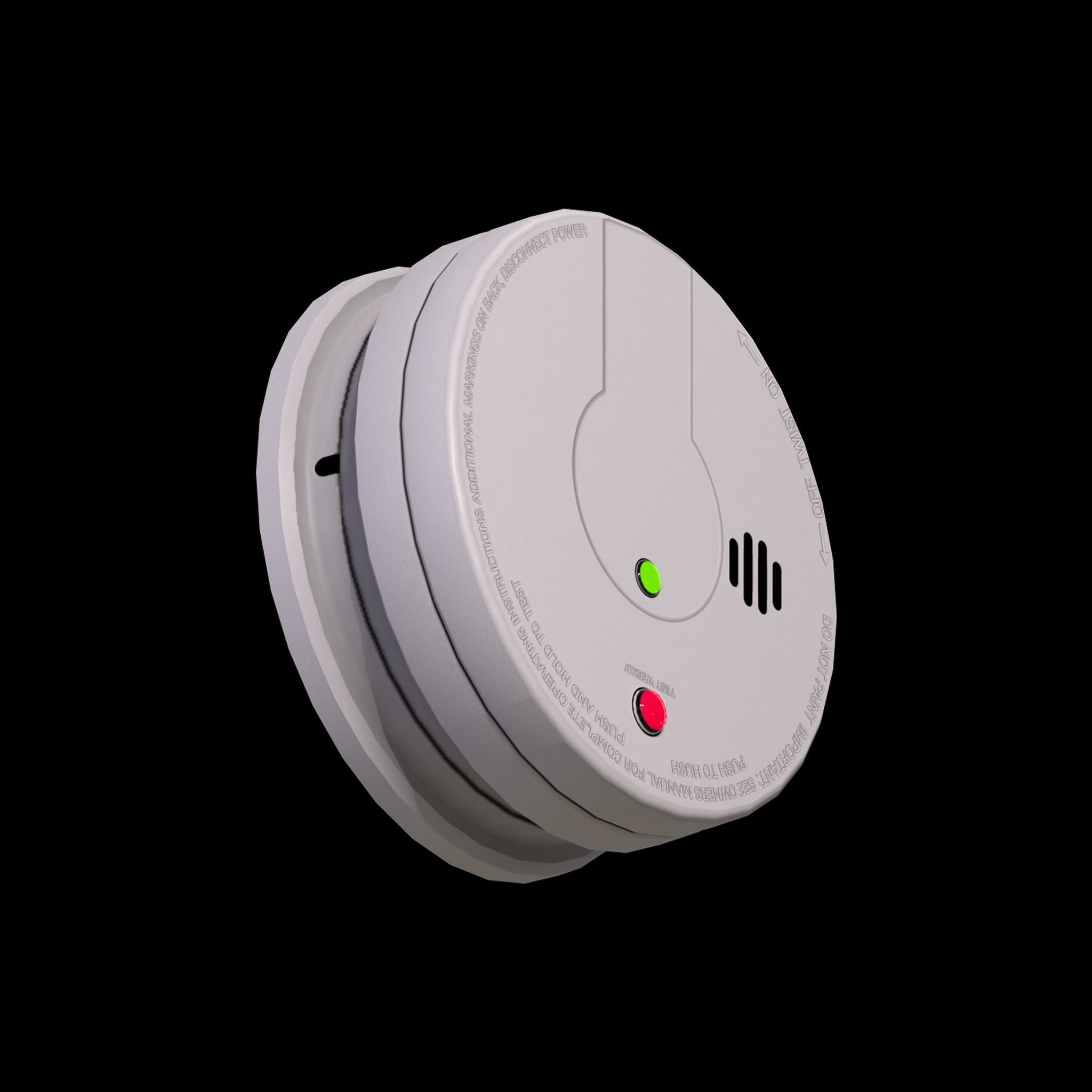 Smoke Detector Low-poly 3D model_4