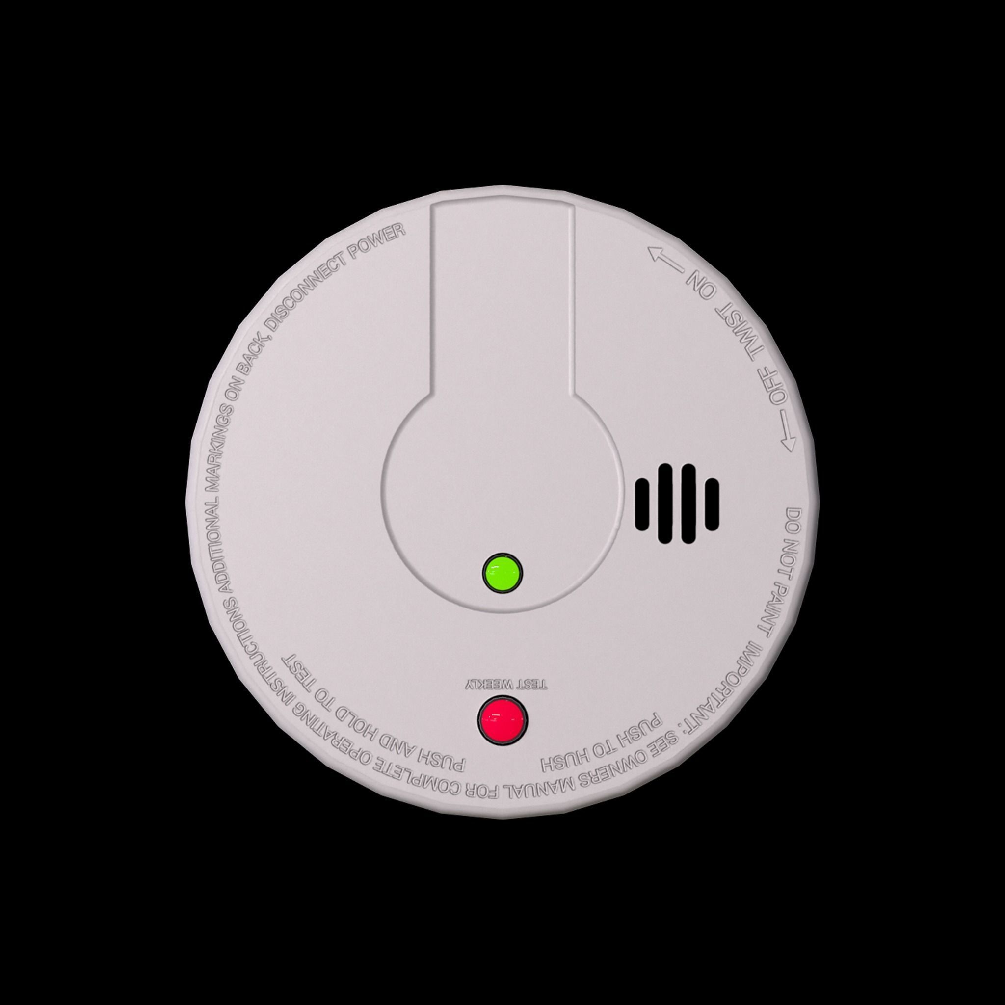 Smoke Detector Low-poly 3D model_5