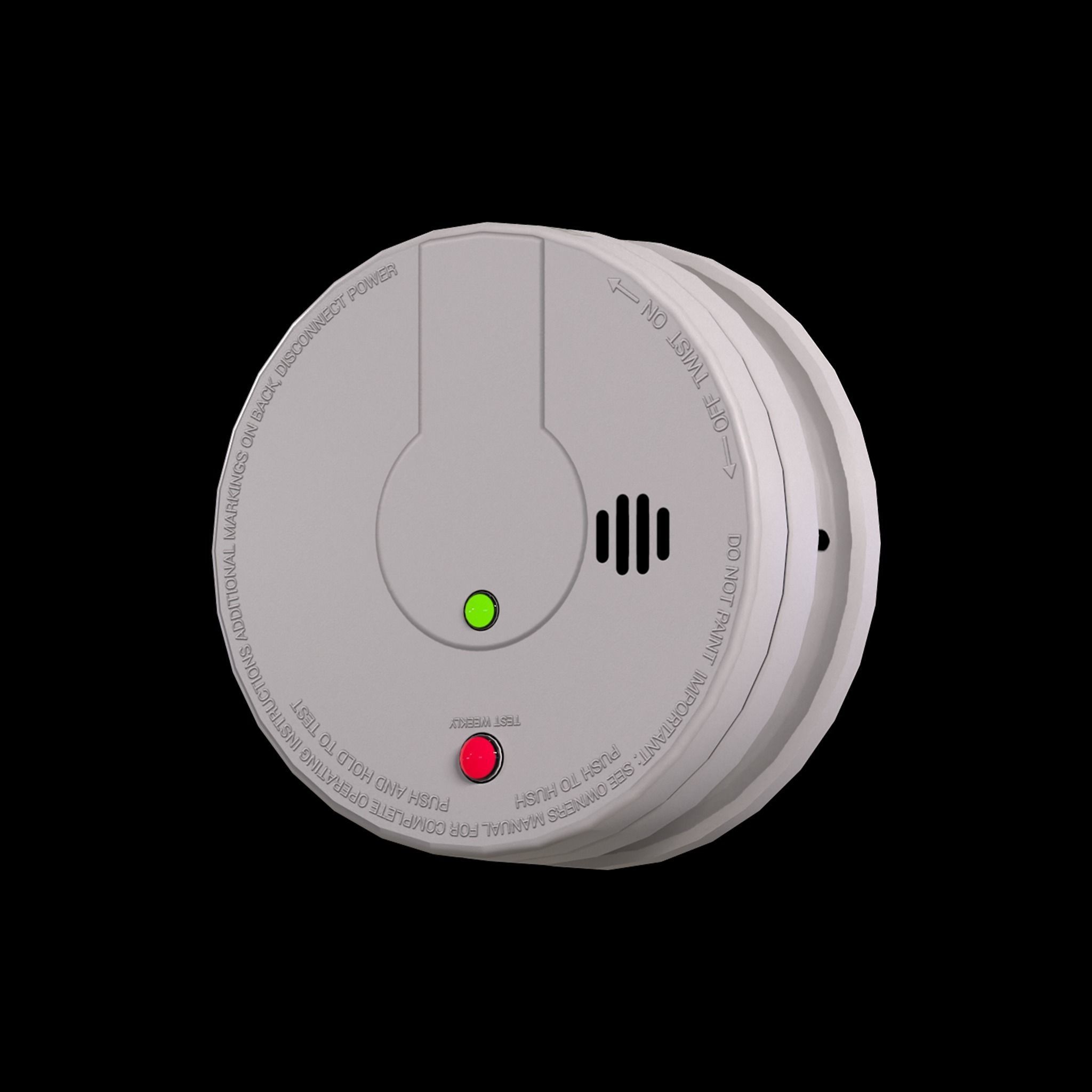 Smoke Detector Low-poly 3D model_3