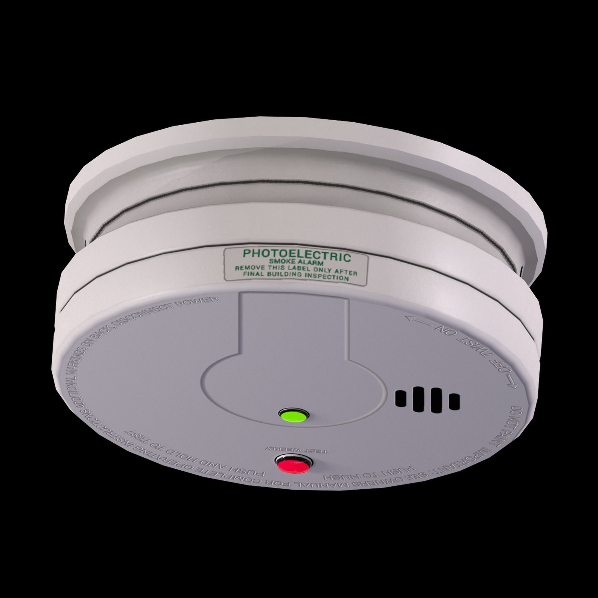 Smoke Detector Low-poly 3D model_2
