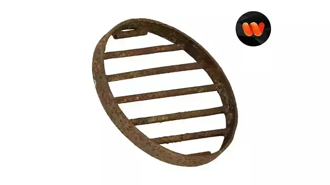 Rusty Manhole Grid Raw Scanned