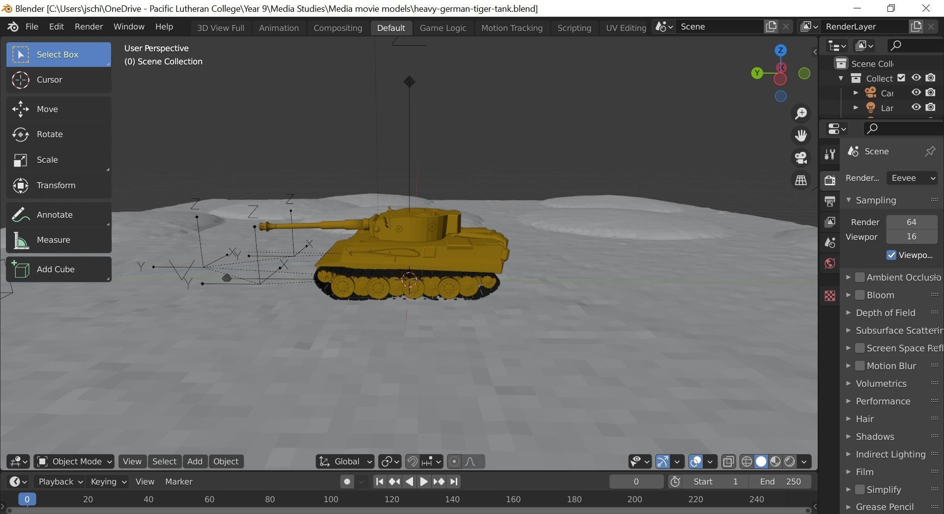 Tiger 1 tank on dirt road Free 3D model_5