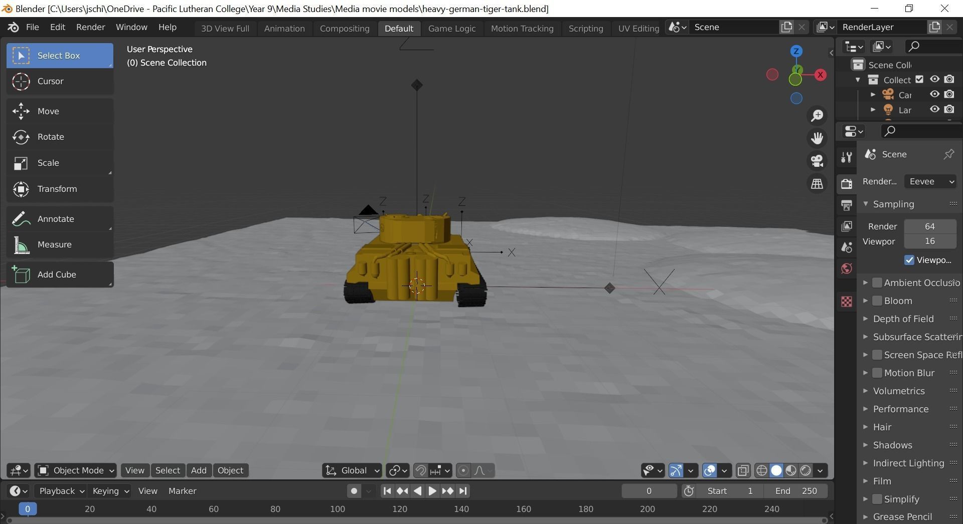 Tiger 1 tank on dirt road Free 3D model_4