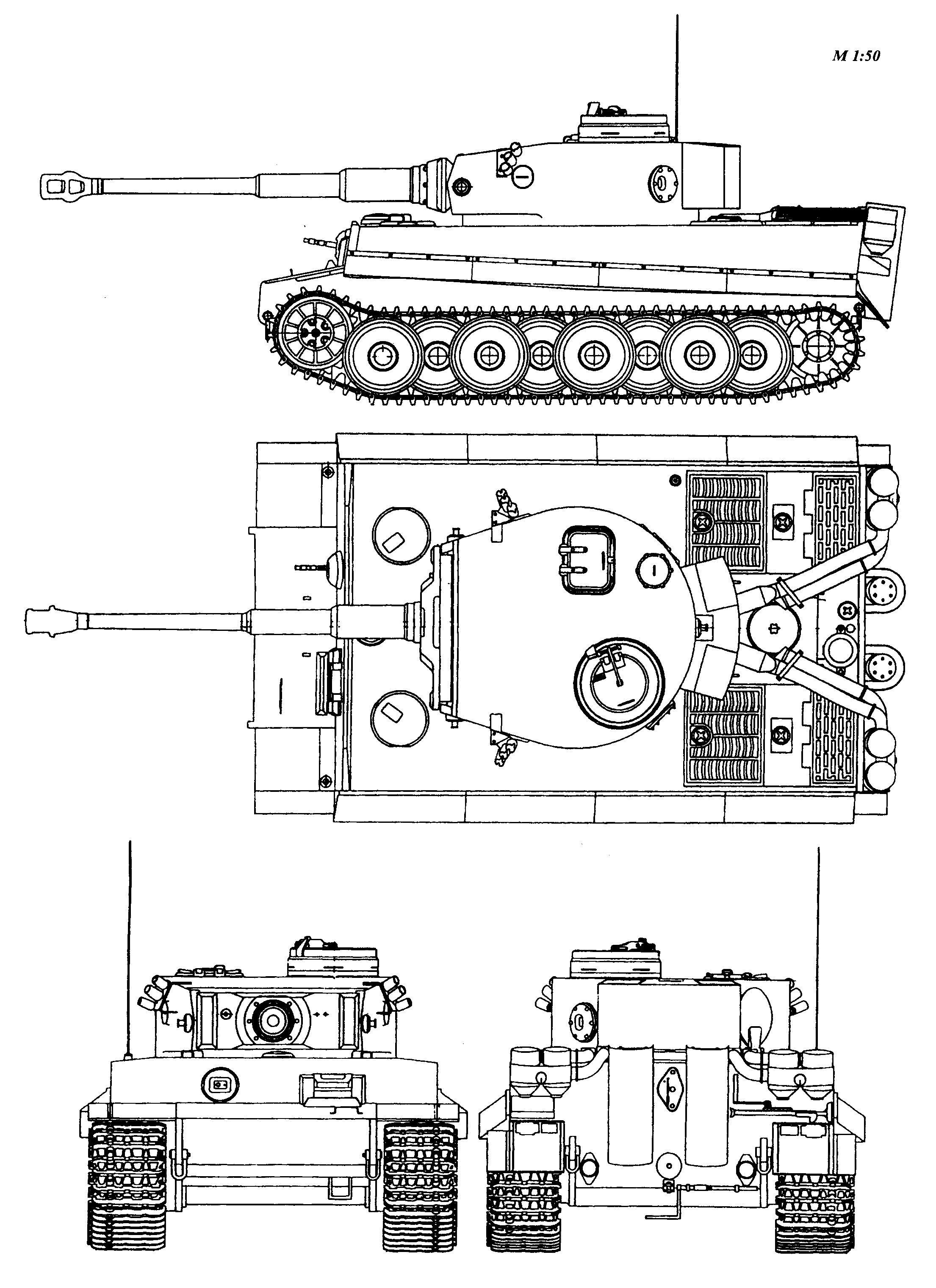 Tiger 1 tank on dirt road Free 3D model_1