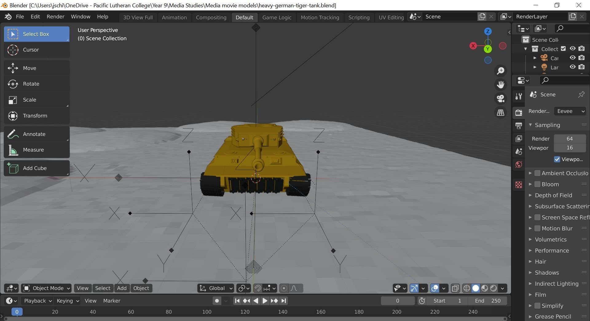 Tiger 1 tank on dirt road Free 3D model_3
