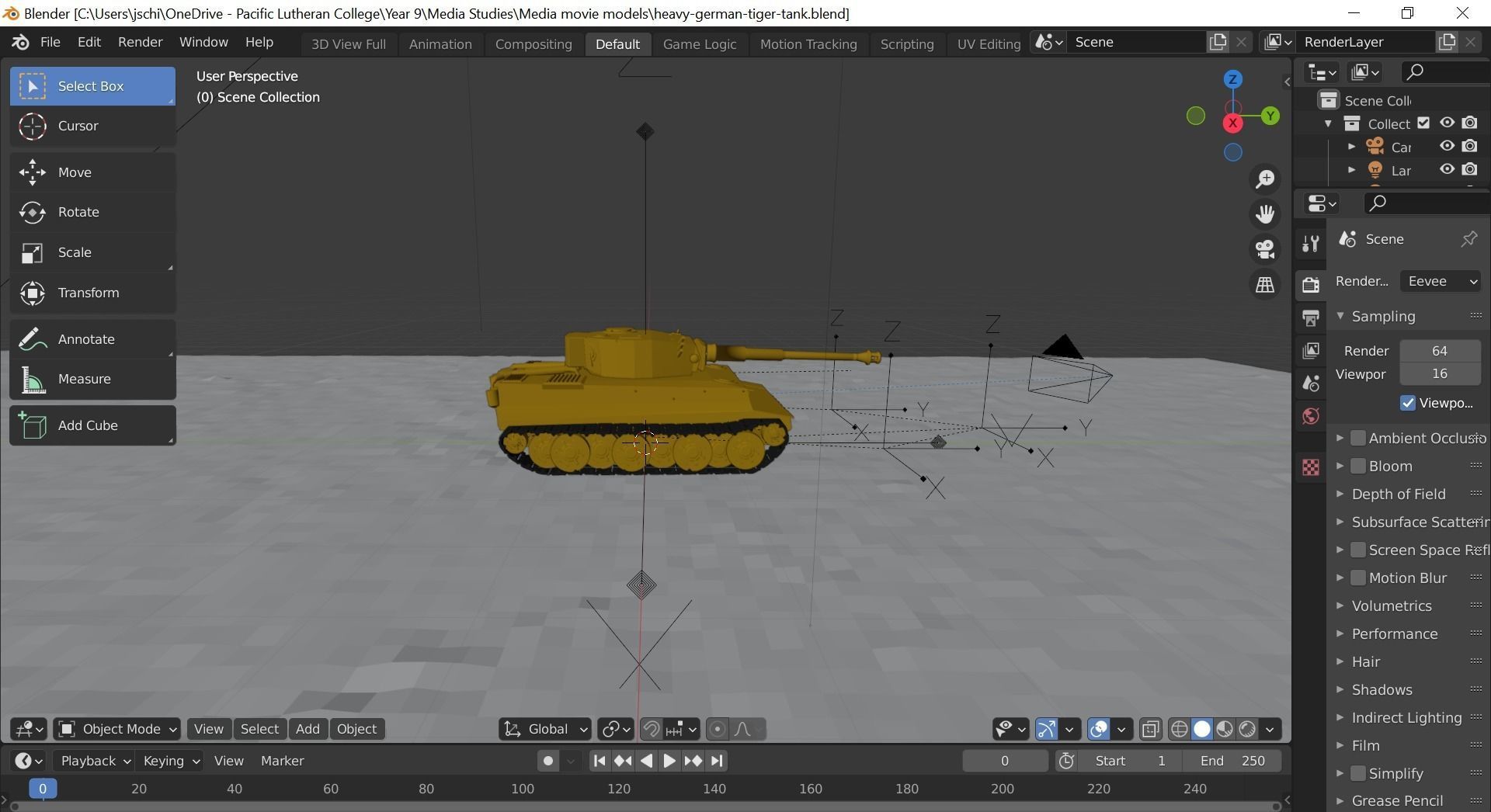 Tiger 1 tank on dirt road Free 3D model_6