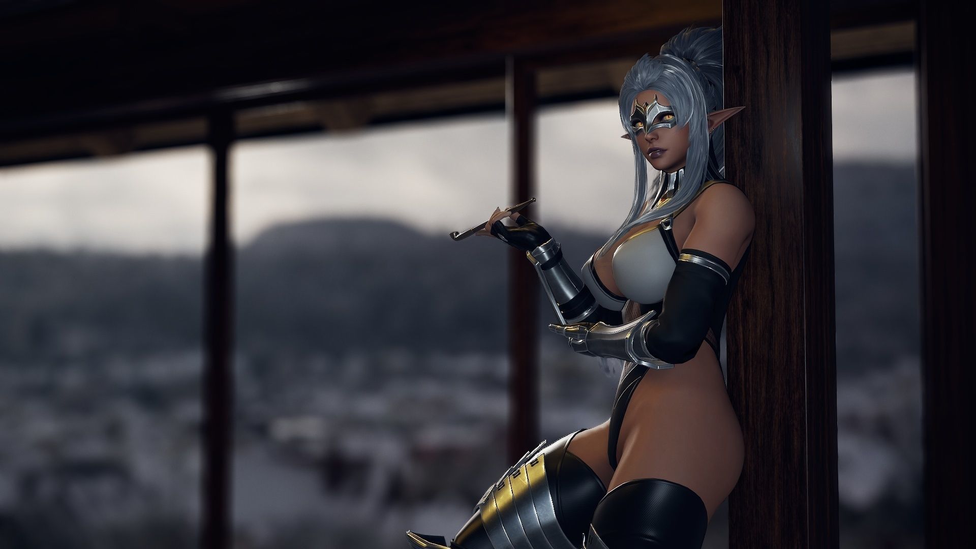 Dark Elf Blader - Game Ready Low-poly 3D model_32
