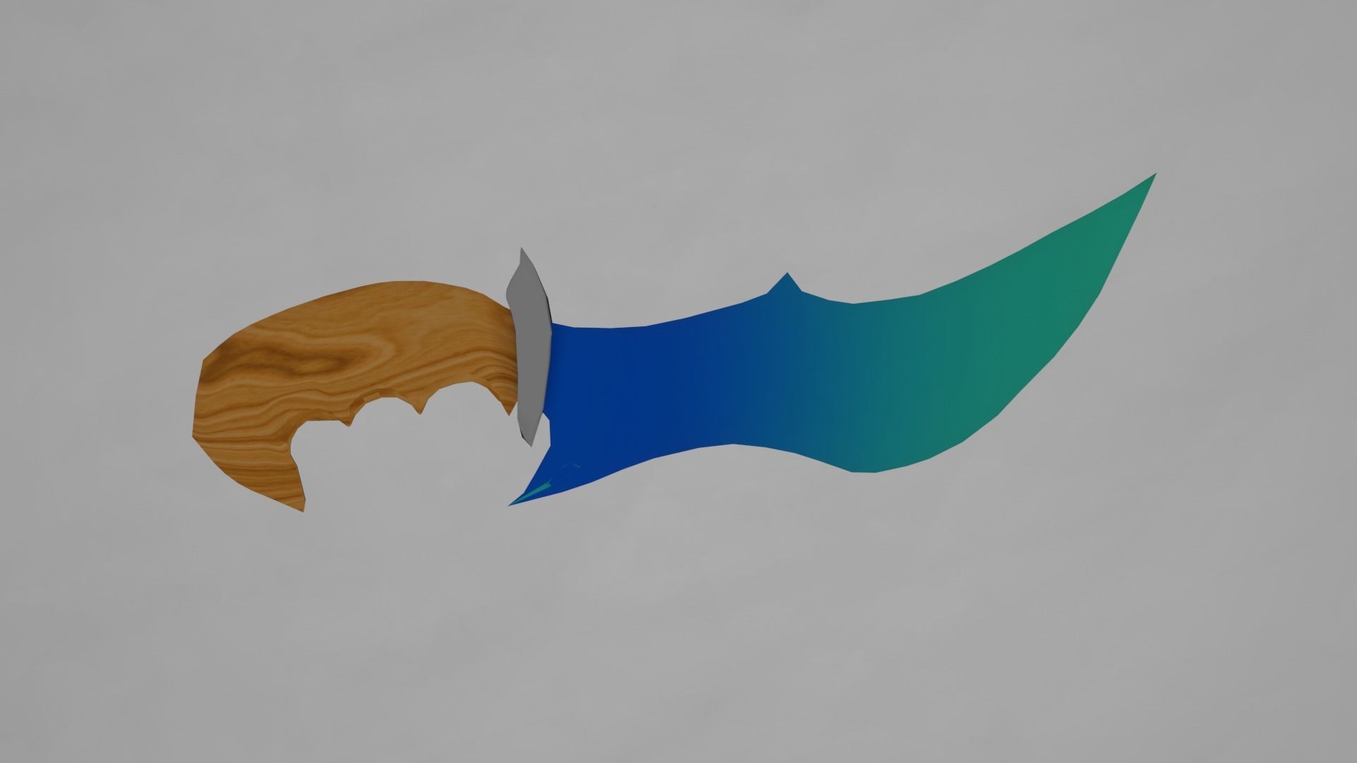 Steel Dagger knife Low-poly 3D model_8